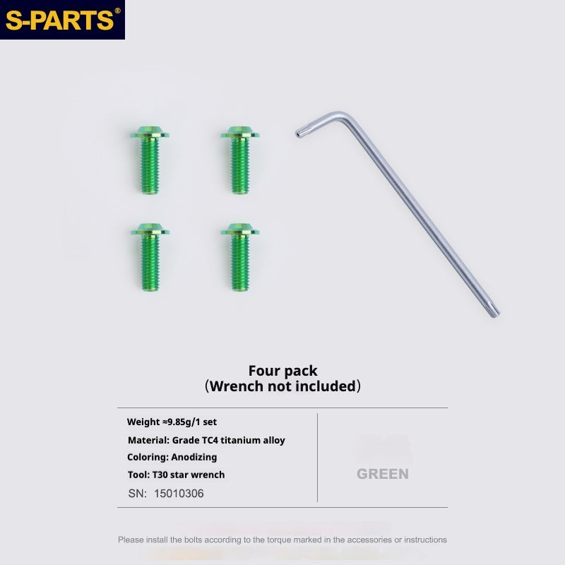 S-PARTS Conjunto de Parafusos de Titânio Cabeça Guarda-Chuva para Capacete ARAI RAPIDE-NEO | Parafusos M6 com Chave T30 | 6 Cores Disponíveis