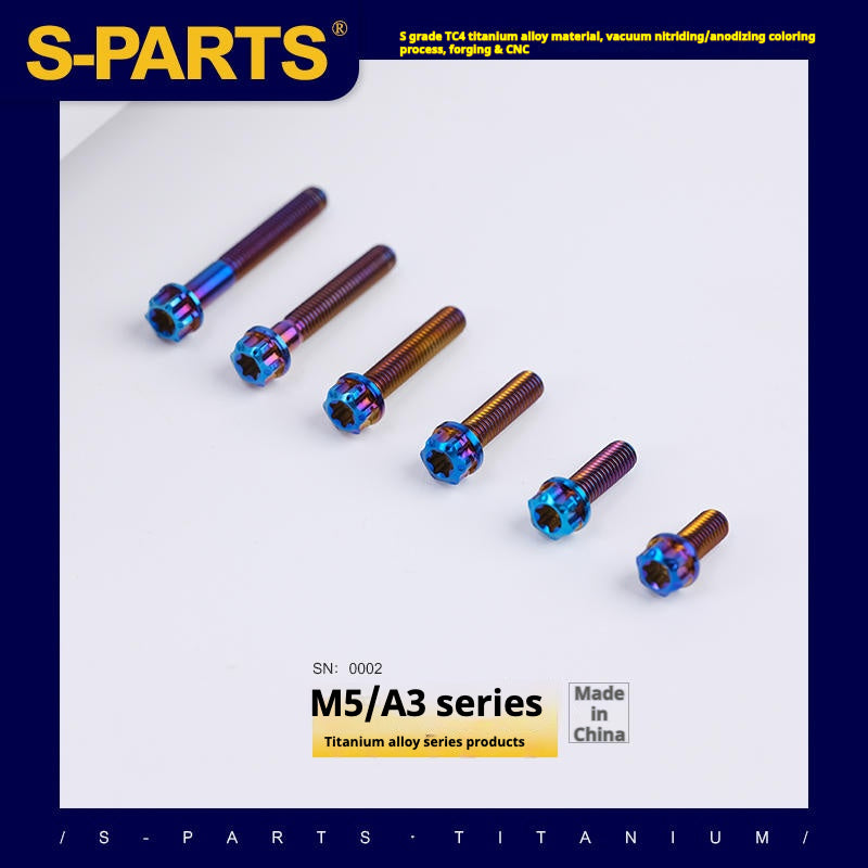 SPARTS Azul Série A3 M5 L06-95mm Parafusos de Titânio para Motocicleta e Automóvel