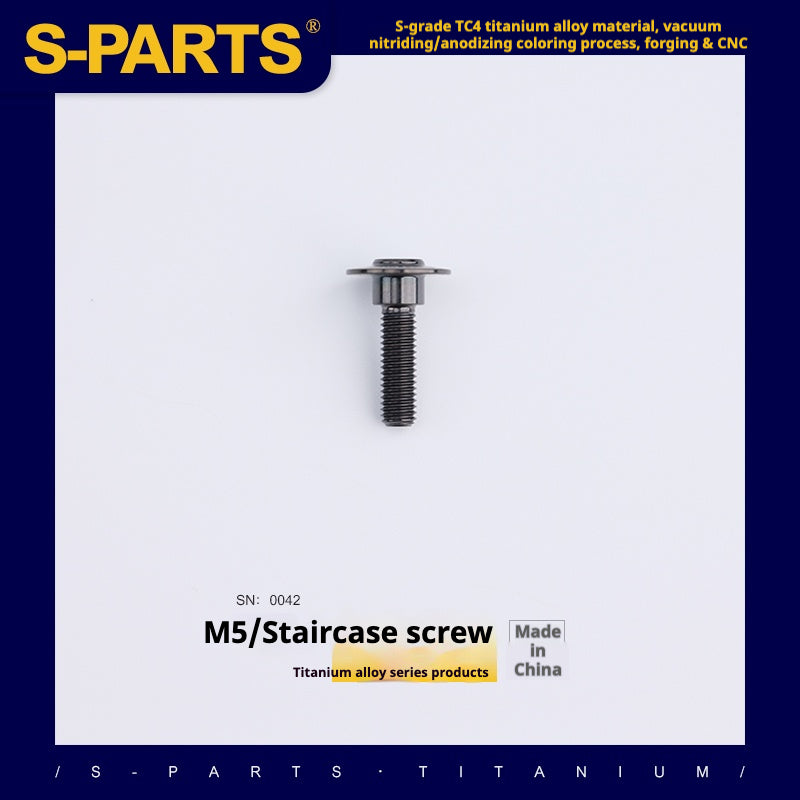 SPARTS A3 Umbrella Head Step Series M5 Viti in titanio nero per motociclette e auto