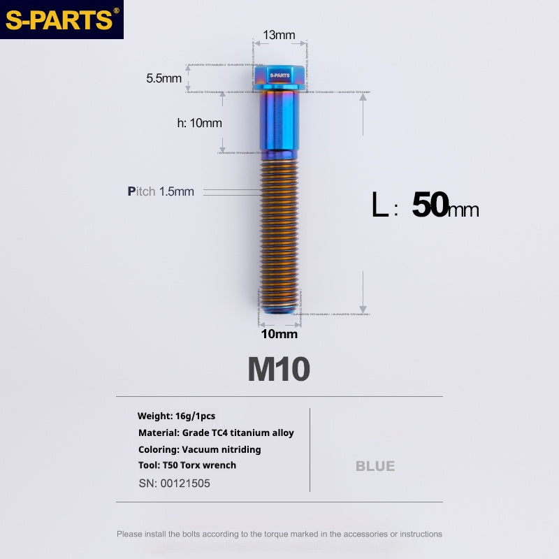SPARTS A3 Serie M10 L20-60mm D13 P1.5-P1.25Titanio Viti Moto Auto