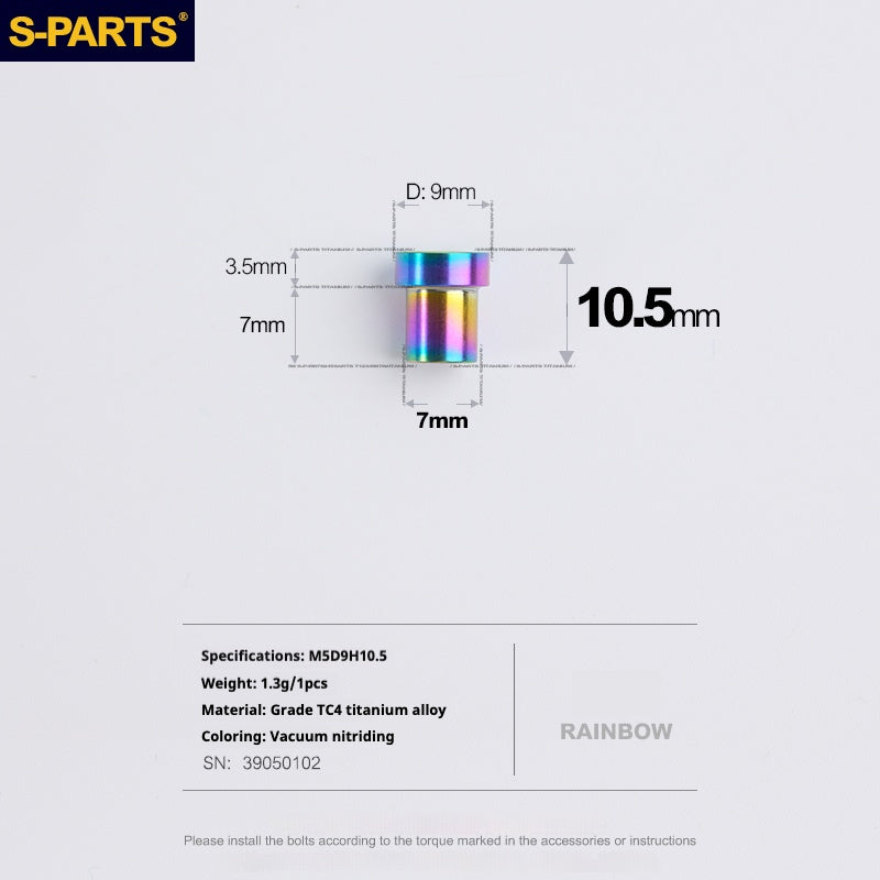 Parafuso Lock-On de Titânio S-PARTS para Guidão/Avanço Integrado /Stem | Factor Black Inc Roval SL Cockpit Bontrager XXX Parafuso Titânio