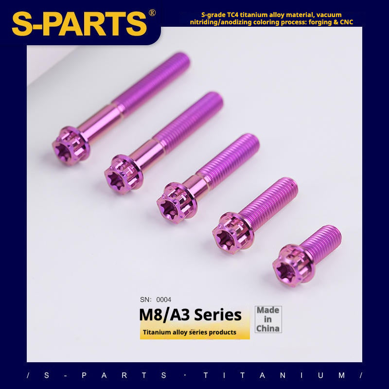 SPARTS Série A3 M8 L10-120mm Parafusos Titânio Roxo para Moto e Automóvel