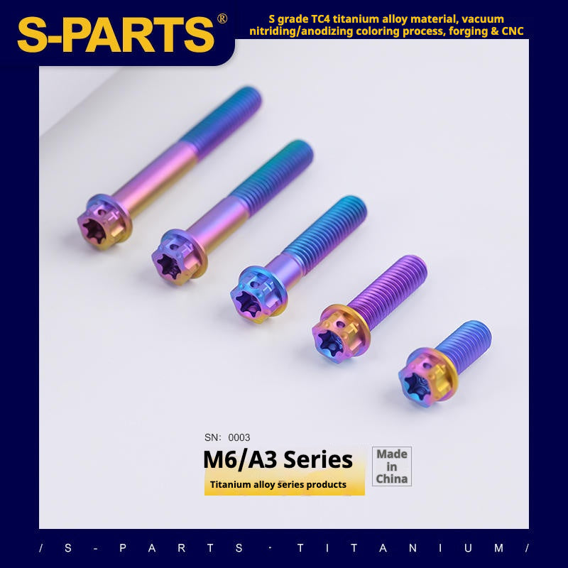 SPARTS Série A3 M6 L08-120mm Parafusos Titanium Coloridos Candy para Moto e Carro