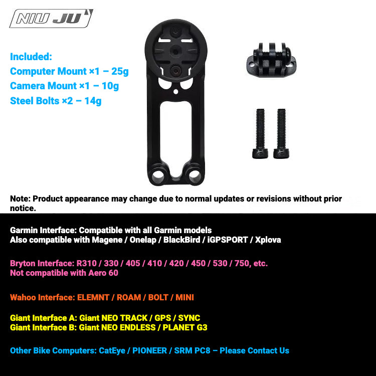 NIUJU Computer Mount for FOCUS IZALCO MAX C.I.S. Stem | Garmin Wahoo
