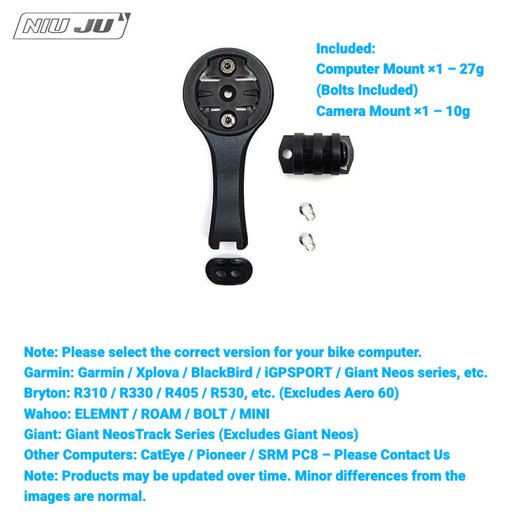 NIUJU Computer Mount for Fizik Cyrano R1 / R5 Stem | Adjustable BAR FLY-Compatible Mount