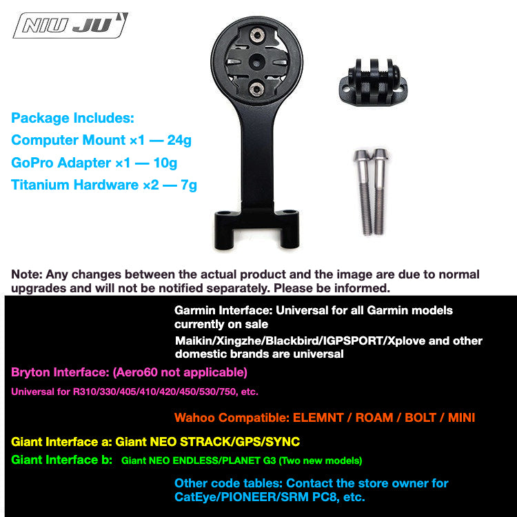 Support de compteur NIUJU DEDA ZERO | Support de potence léger pour Garmin Wahoo pour Colnago CLX