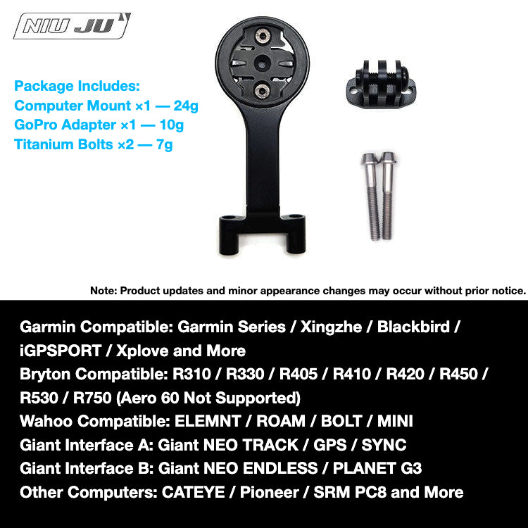 Support de compteur NIUJU pour potence Cannondale C2 TWO | Support intégré pour Garmin, Wahoo et GoPro