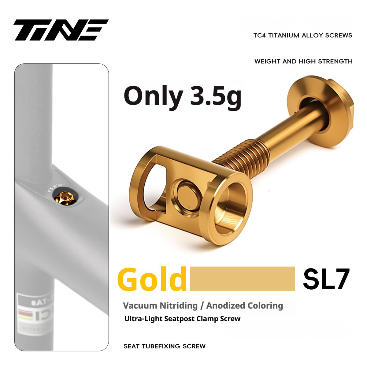 TiNE Ultra-Light Specialized SL7 3.5g/SL9 SL8 4.4g Seatpost Clamp Bolt