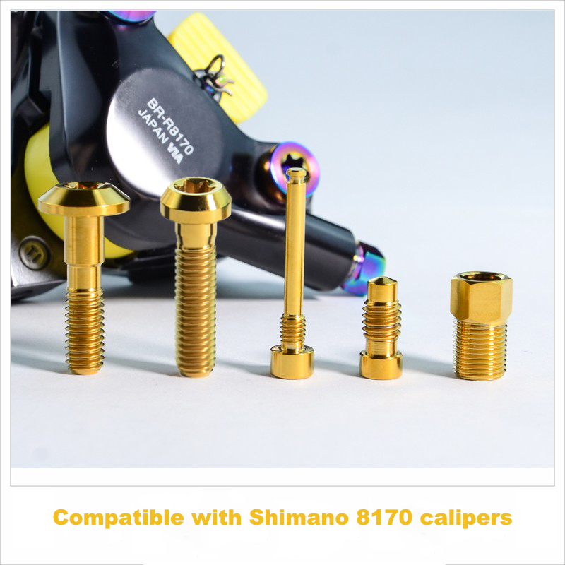 Parafusos de Substituição e Atualização de Titânio para Pinça Shimano Ultegra Di2 8170 – Leves e Duráveis 5PCS