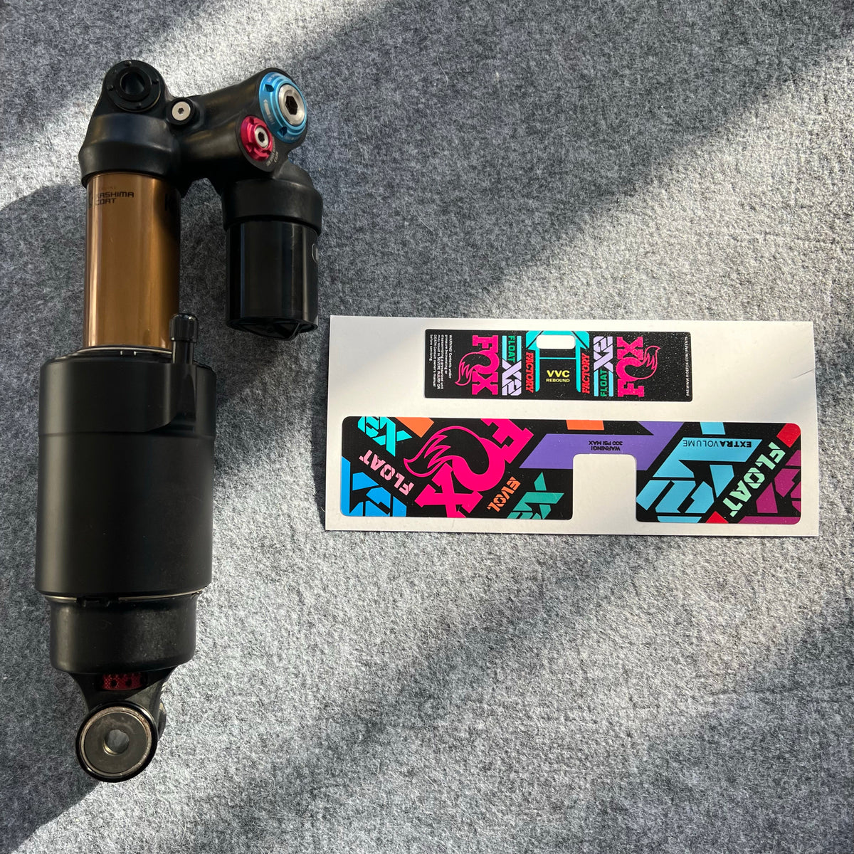 Kit de Adesivos Personalizado para Amortecedor FOX FLOAT X2 | Adesivos Impermeáveis para Suspensão MTB | DH / AM / Full Suspension
