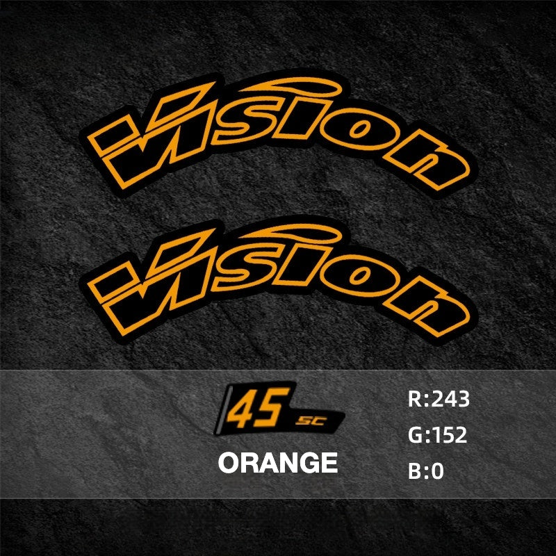 Custom Decal Kit for VISION SC45 Wheels | Road Bike Carbon Rim Wrap Stickers(Complete Wheelset Decal Kit + Spare Decals Included)