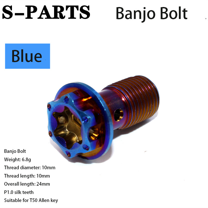 PARTS A3 titanium alloy M10 single hole tubing screw 1.0 screw electric motorcycle double hole combination tubing