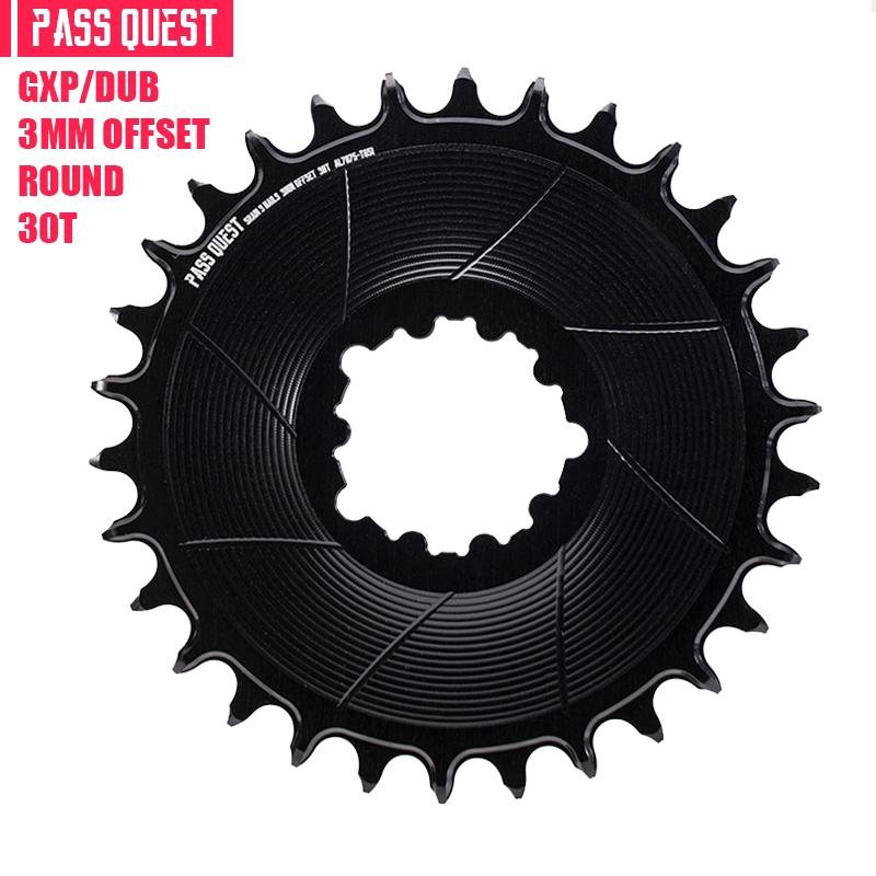 PASS QUEST 3-Bolt Direct Mount MTB Chainring for SRAM | 3mm Offset Narrow Wide 28T–38T