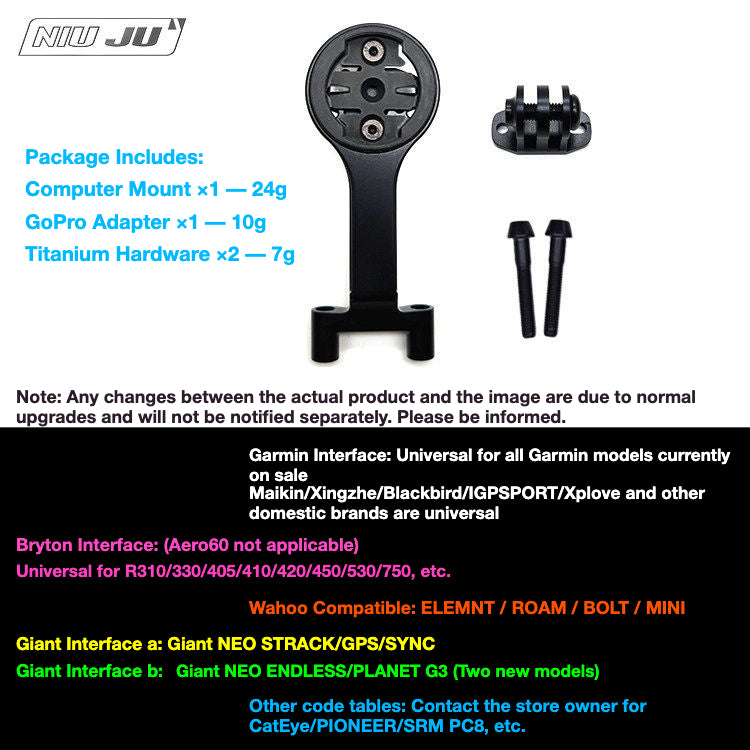 Support de compteur NIUJU DEDA ZERO | Support de potence léger pour Garmin Wahoo pour Colnago CLX