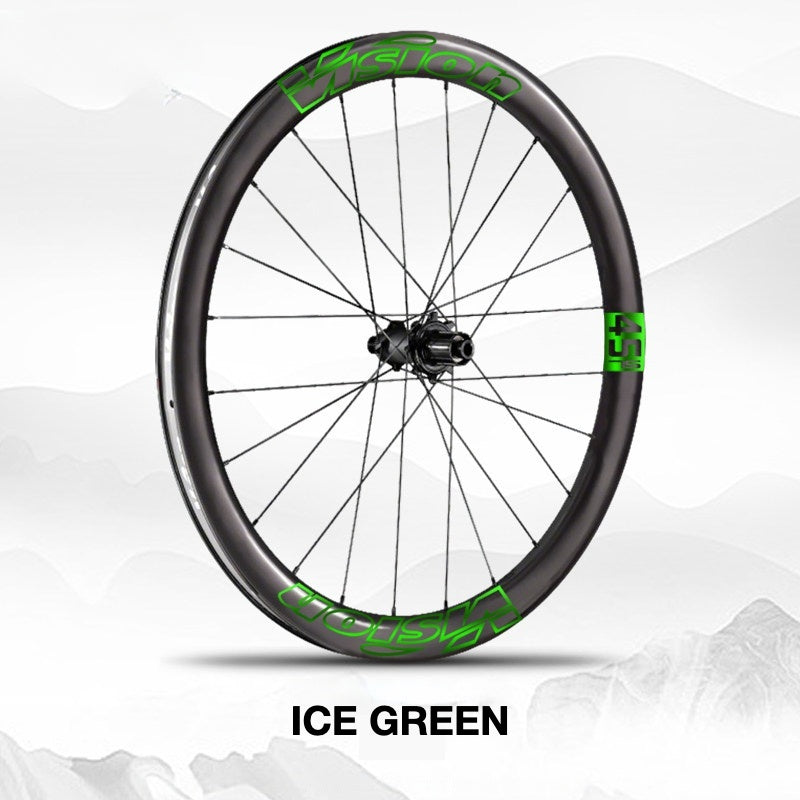 Custom Decal Kit for VISION METRON SL45 Wheels | Road Bike Carbon Rim Wrap Stickers(Complete Wheelset Decal Kit + Spare Set)