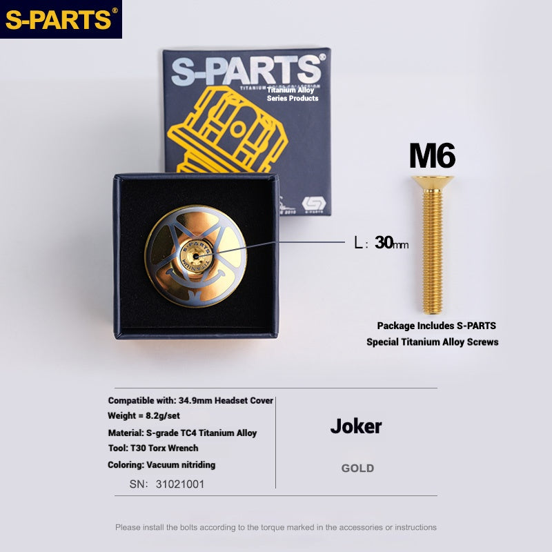S-PARTS Tampa de Mesa de Direção Titanium OD2 34.9 mm｜Usinada CNC｜Vários Modelos Disponíveis