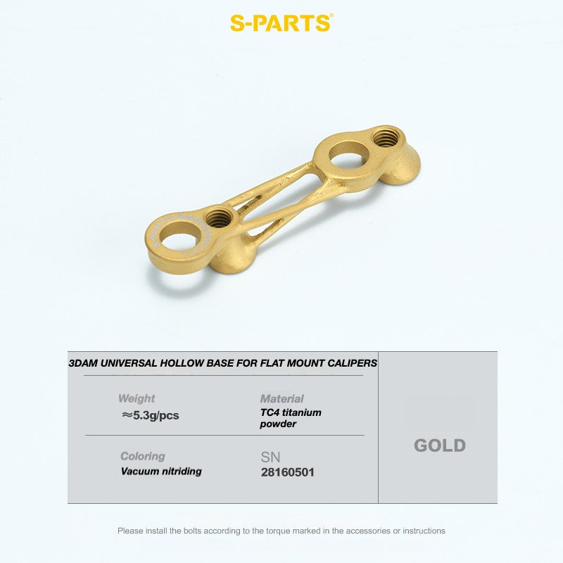 S-PARTS Titanium 3D Printed Flat Mount Front Brake Adapter for Shimano R8170 Road Disc Brakes
