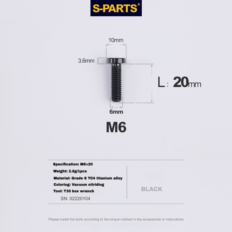 Boulon de serrage de tige de selle en titane S-PARTS pour SL9 / SL8 / SL7 / SL6 / Venge – Mise à niveau légère et durable
