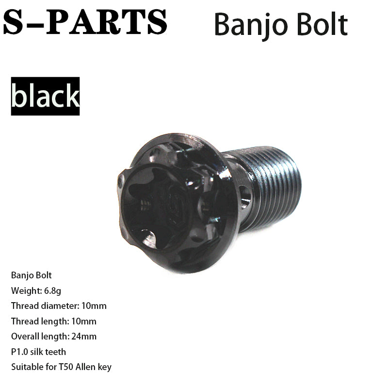 PARTS A3 titanium alloy M10 single hole tubing screw 1.0 screw electric motorcycle double hole combination tubing