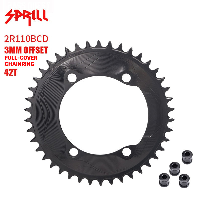 PASS QUEST SPRILL 110BCD 3mm Offset Narrow-Wide Chainring for Shimano R9200 / R8100 / R7100 | 40T–58T