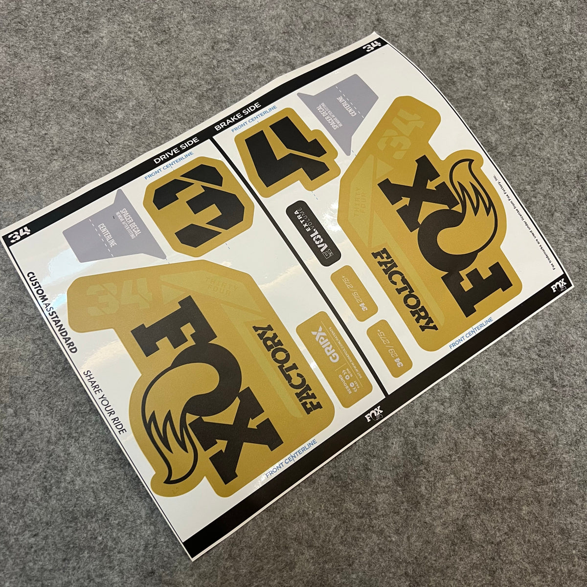 Custom Decal Kit for 2025 FOX 34 FACTORY Fork | Waterproof & Scratch-Resistant MTB Stickers | GRIP X