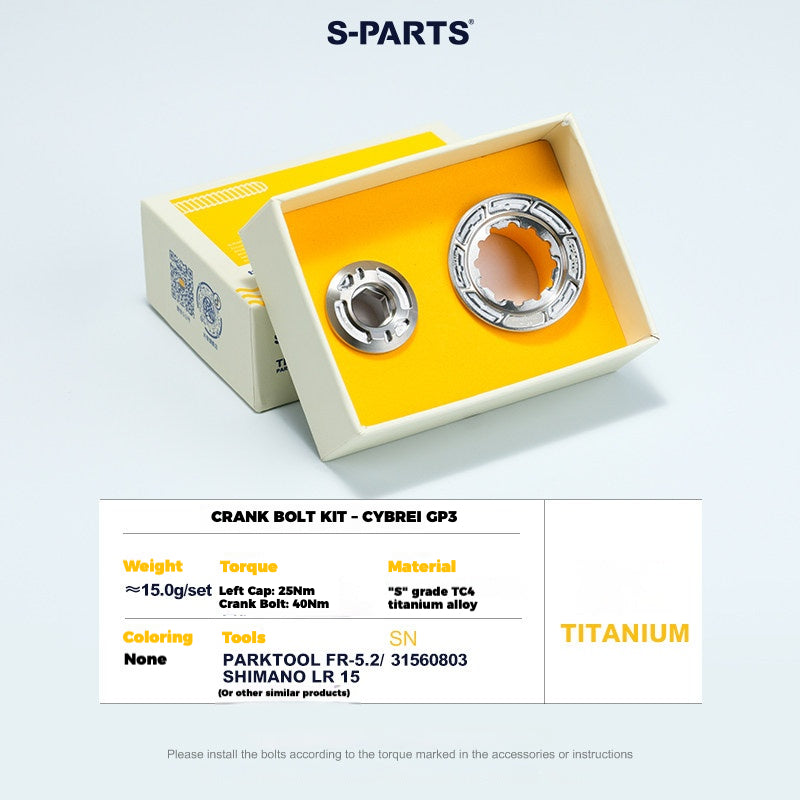 S-PARTS Titanium Crank Bolt Kit for CYBREI GP3 Lightweight Upgrade