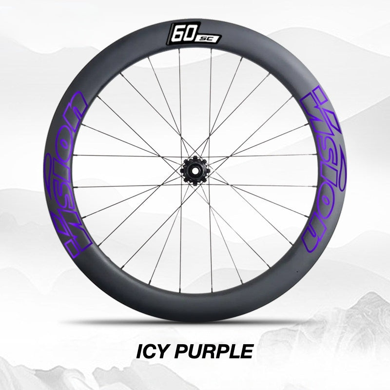 Custom Decal Kit for VISION SC60 Wheels | Road Bike Carbon Rim Wrap Stickers(Complete Wheelset Decal Kit + Spare Set)