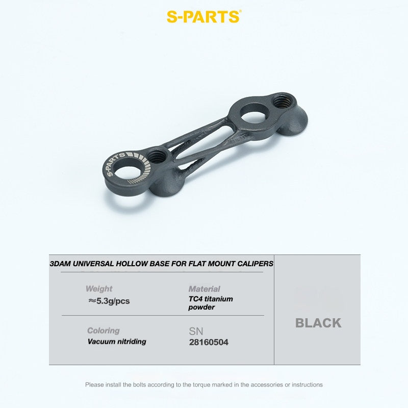 S-PARTS Titanium 3D Printed Flat Mount Front Brake Adapter for Shimano R8170 Road Disc Brakes