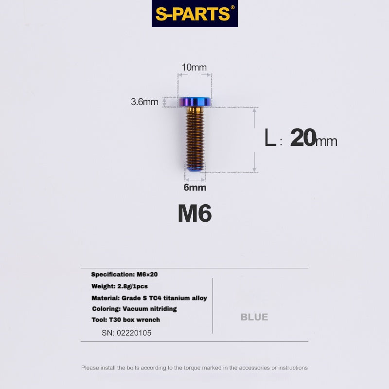 Boulon de serrage de tige de selle en titane S-PARTS pour SL9 / SL8 / SL7 / SL6 / Venge – Mise à niveau légère et durable