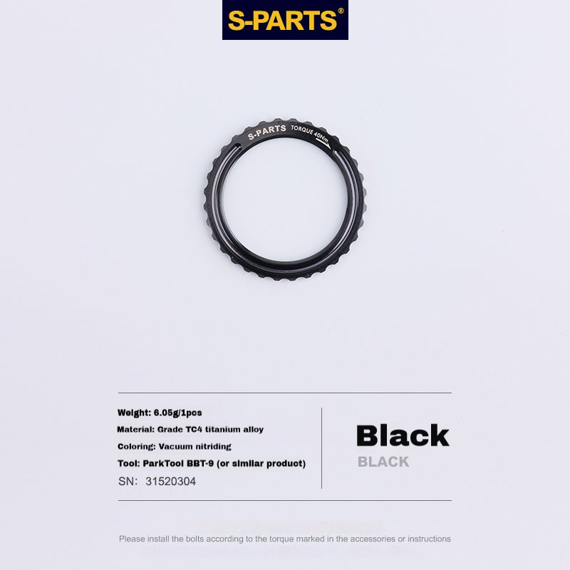Anneau de verrouillage Centerlock en titane S-PARTS pour BORA Ultra WTO, Campagnolo Hyperon, Fulcrum Racing Zero Carbon et Shamal | Amélioration haut de gamme du moyeu de roue | 1 pce