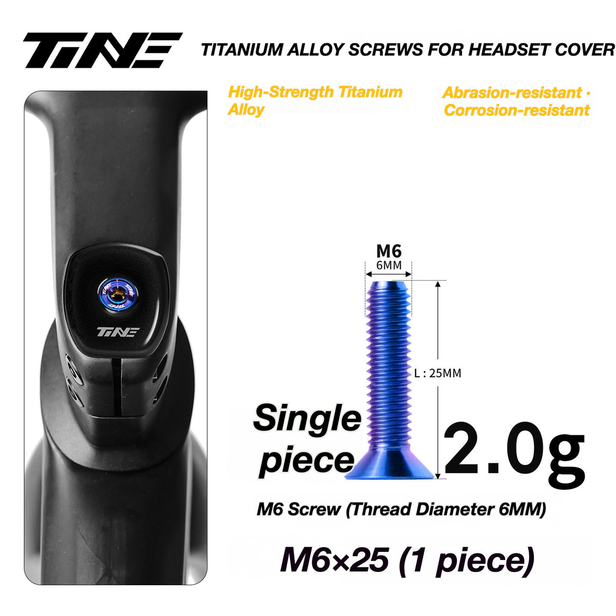 TiNE Ultra-Light Titanium Headset Top Cap Screws | Precision CNC Titanium Upgrade
