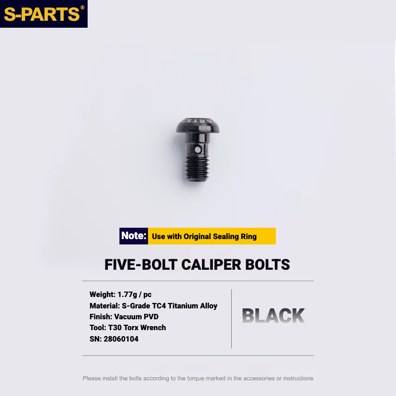 S-PARTS Shimano MTB Titanium Brake Hose Banjo Bolt | XTR XT SLX M7100 M8000 M8100 M8120 M9000 M9020 M9120