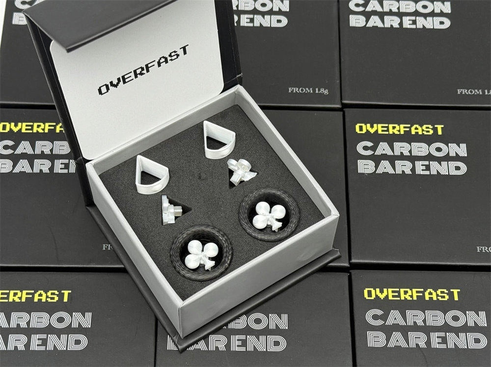 OVERFAST 1.77g Ultra-Light Carbon Fiber Bar End Plugs | Aero Road Bike Handlebar Caps