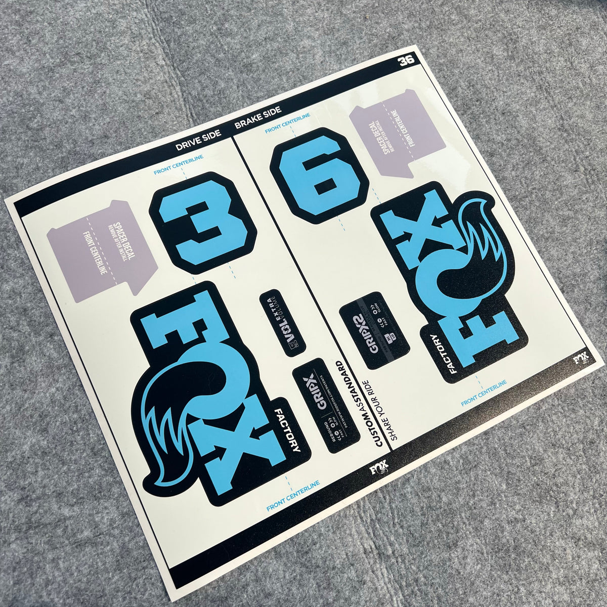 Custom Decal Kit for 2026 FOX 36 FACTORY Fork | 3M Waterproof MTB Fork Stickers