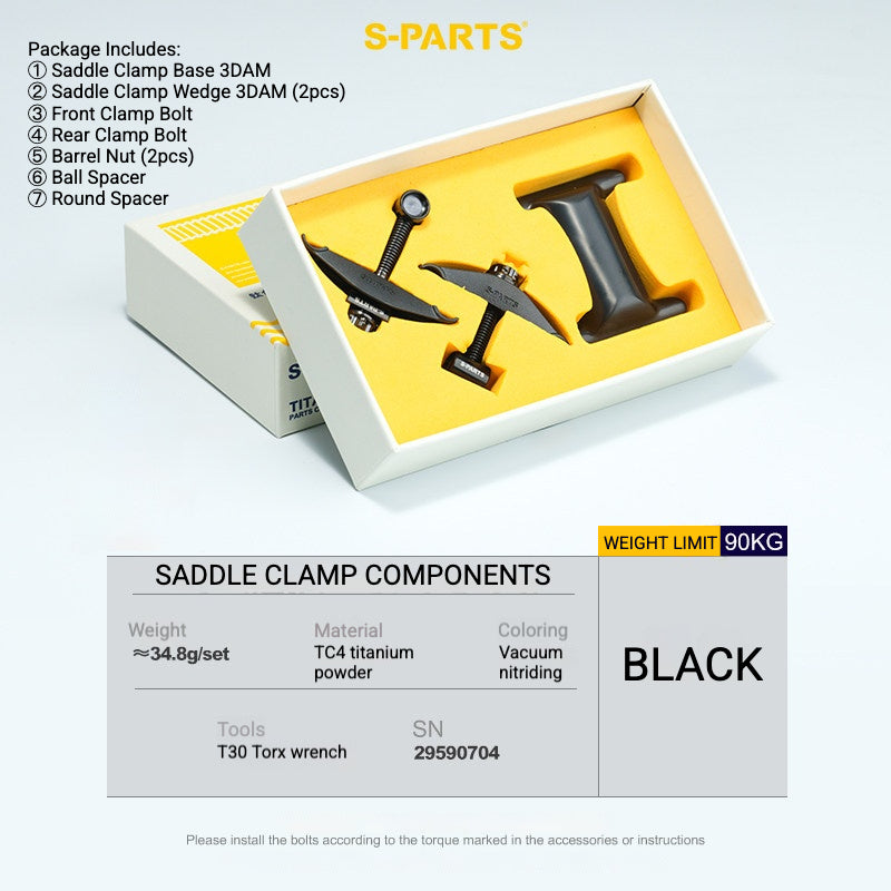 Kit de Yoke para Abraçadeira de Selim em Titânio S-PARTS para Cannondale SystemSix Gen 5 | Upgrade de Canote Leve Impresso em 3D