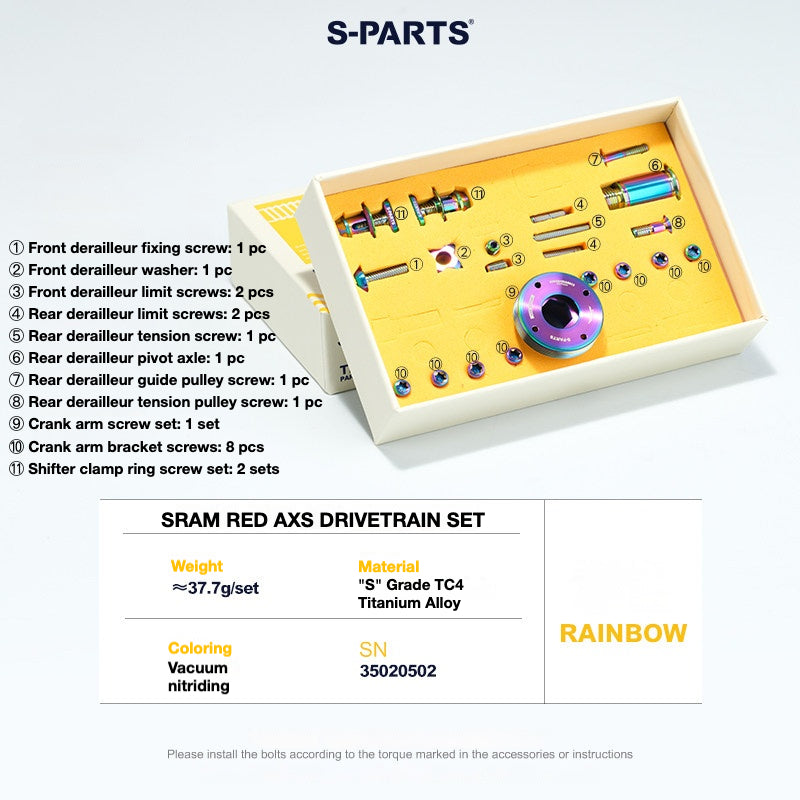 S-PARTS Titanium Drivetrain Hardware – SRAM RED AXS E1 Compatible Upgrade Kit