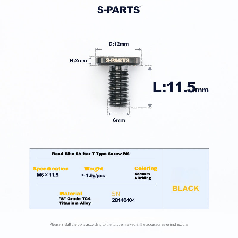 S-PARTS Titanium Clamp Bolt & Nut Set for Road Shifters – Shimano / SRAM Compatible