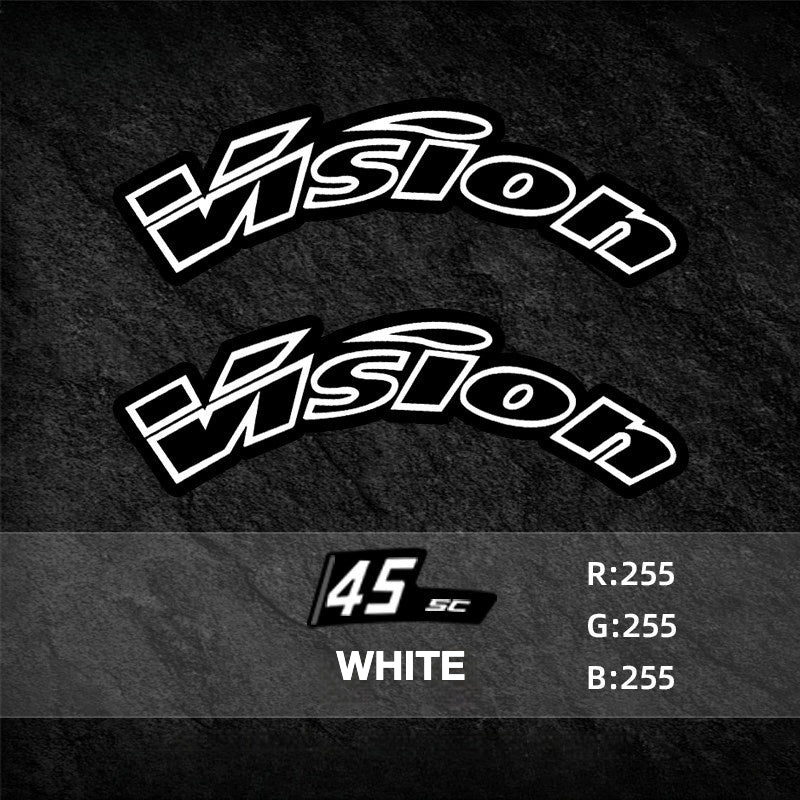 Custom Decal Kit for VISION SC45 Wheels | Road Bike Carbon Rim Wrap Stickers(Complete Wheelset Decal Kit + Spare Decals Included)
