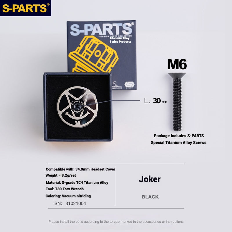 S-PARTS Tampa de Mesa de Direção Titanium OD2 34.9 mm｜Usinada CNC｜Vários Modelos Disponíveis