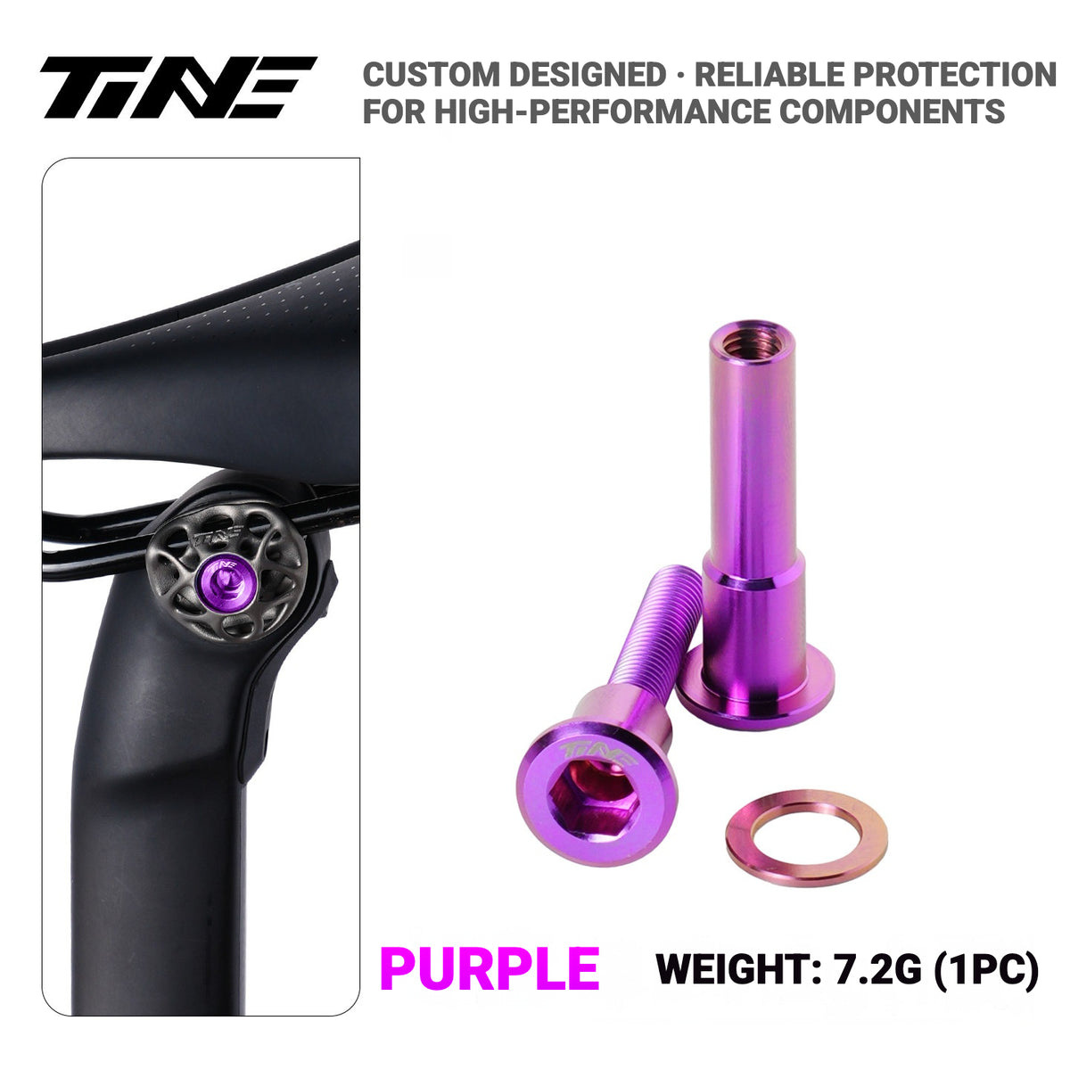 TiNE Titanium Seatpost Clamp Bolt Kit for Specialized Road Bikes – Lightweight Saddle Clamp Hardware Upgrade