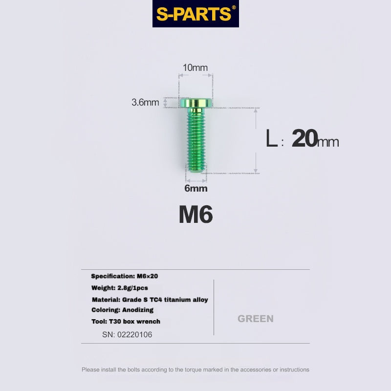 Boulon de serrage de tige de selle en titane S-PARTS pour SL9 / SL8 / SL7 / SL6 / Venge – Mise à niveau légère et durable