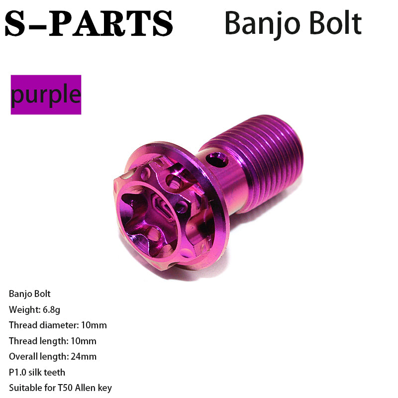 PARTS A3 titanium alloy M10 single hole tubing screw 1.0 screw electric motorcycle double hole combination tubing