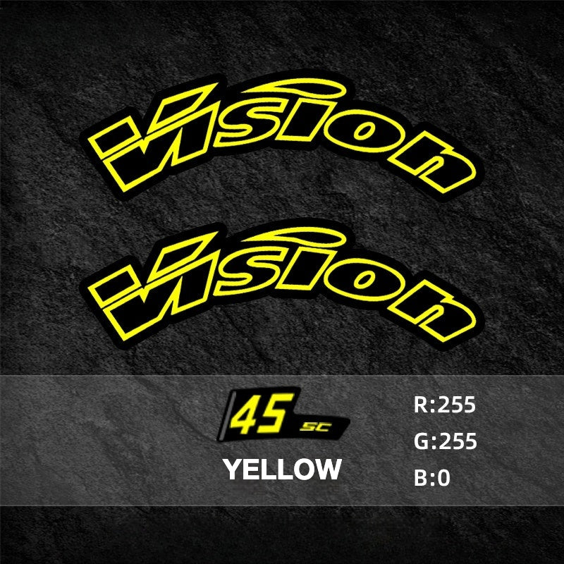 Custom Decal Kit for VISION SC45 Wheels | Road Bike Carbon Rim Wrap Stickers(Complete Wheelset Decal Kit + Spare Decals Included)
