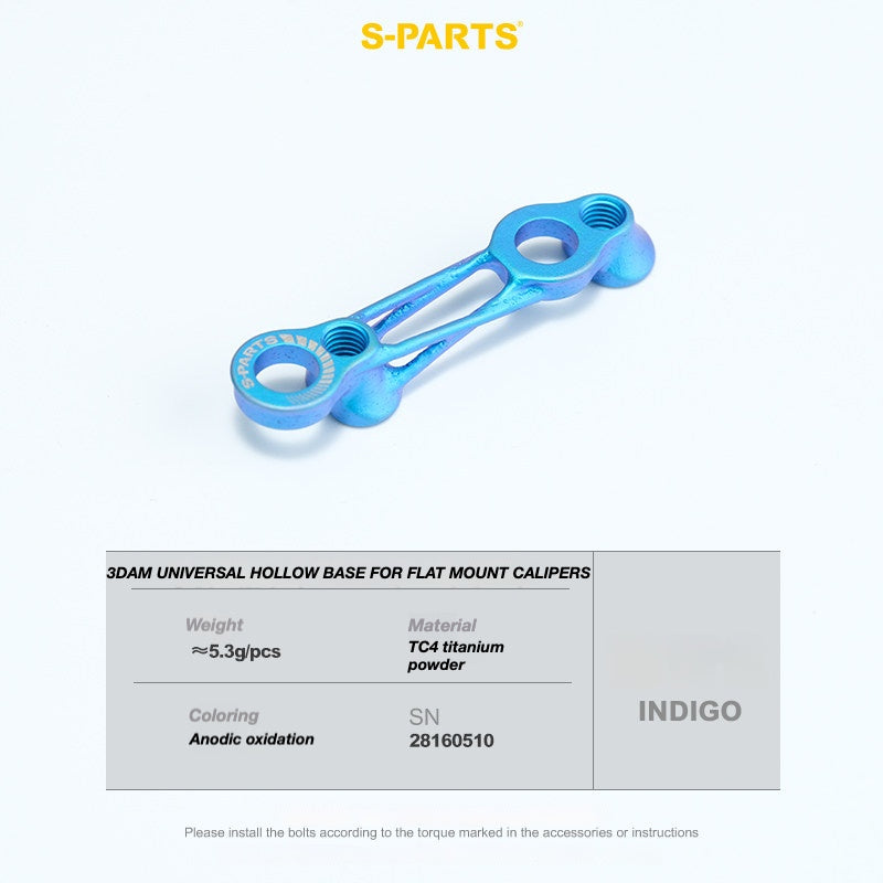 S-PARTS Titanium 3D Printed Flat Mount Front Brake Adapter for Shimano R8170 Road Disc Brakes