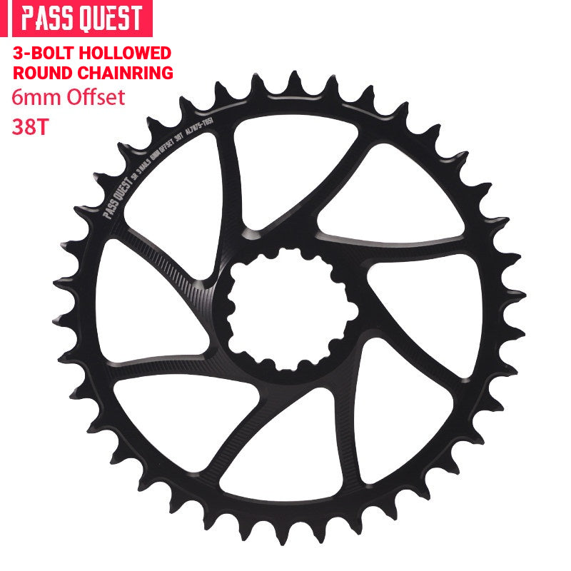 PASS QUEST DUB / GXP 3-Bolt Direct Mount Narrow-Wide MTB Chainring | 6mm Offset 28T–46T