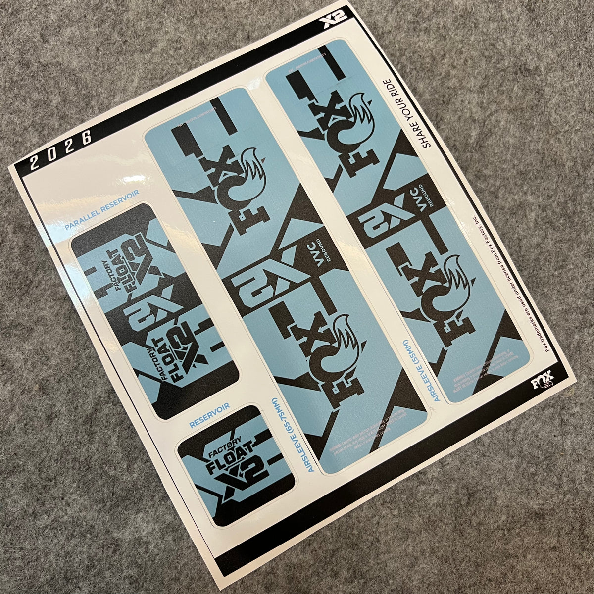 Custom Decal Kit for 2026 FOX FLOAT X2 Air Shock | Waterproof MTB Rear Shock Stickers | DH / AM
