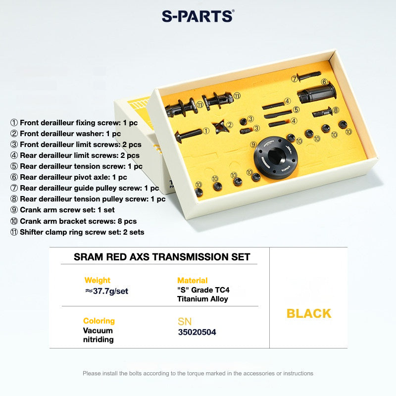 S-PARTS Titanium Drivetrain Hardware – SRAM RED AXS E1 Compatible Upgrade Kit