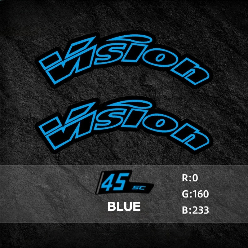 Custom Decal Kit for VISION SC45 Wheels | Road Bike Carbon Rim Wrap Stickers(Complete Wheelset Decal Kit + Spare Decals Included)