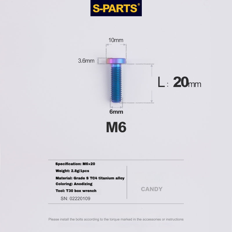 Boulon de serrage de tige de selle en titane S-PARTS pour SL9 / SL8 / SL7 / SL6 / Venge – Mise à niveau légère et durable