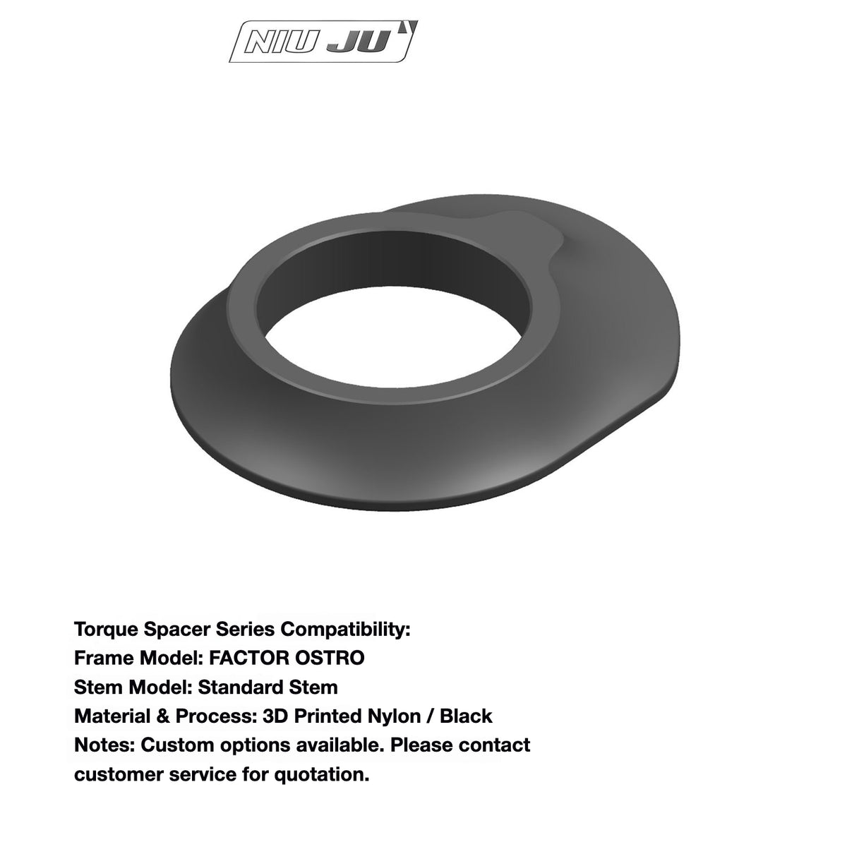 NIUJU Factor Ostro Integrated Headset Spacer – Custom Cockpit Adapter for THE ONE / VISION / EXS / DEDA Handlebars